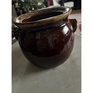 VTG Hull Pottery - Brown Drip Mirror Glaze Small Crock Oven Proof USA